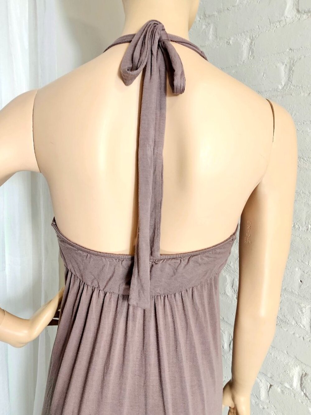 My Tribe Brown Halter Maxi Dress Size S Boho Rosette Tiered Resort Dress - Picture 7 of 11
